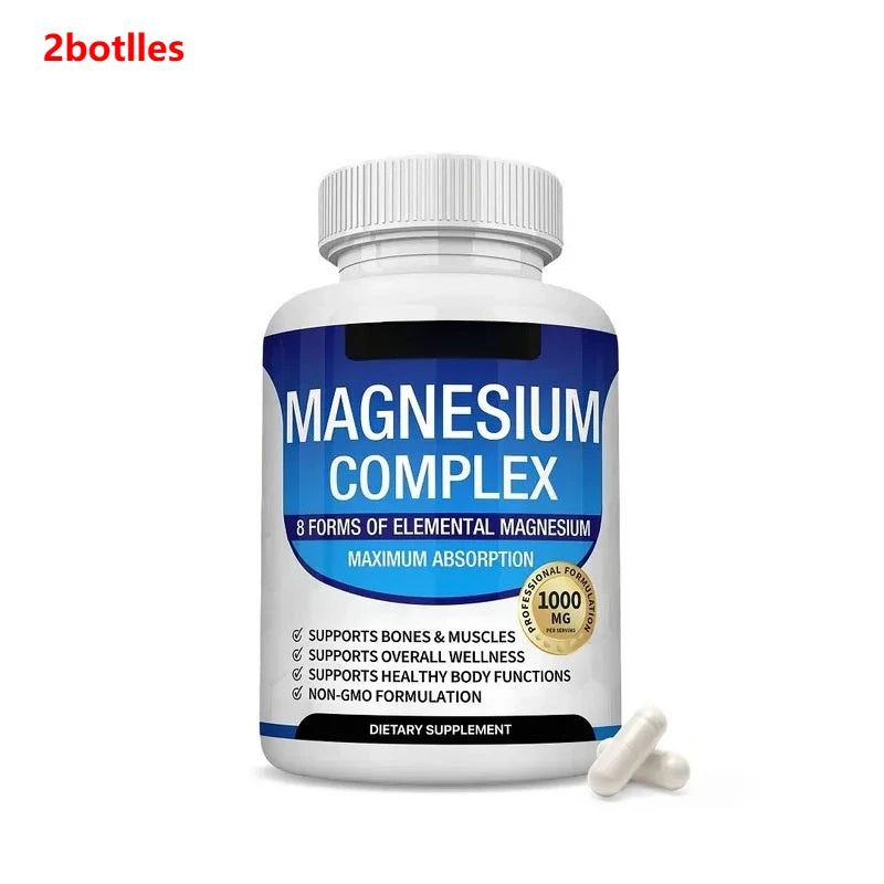 Magnesium Complex with Glycinate Citrate Malate Multiple Magnesium Forms 1000mg Daily Mineral Supplement Capsules
