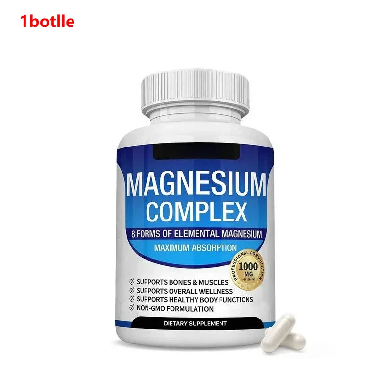 Magnesium Complex with Glycinate Citrate Malate Multiple Magnesium Forms 1000mg Daily Mineral Supplement Capsules