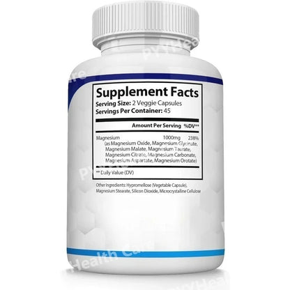 Magnesium Complex with Glycinate Citrate Malate Multiple Magnesium Forms 1000mg Daily Mineral Supplement Capsules