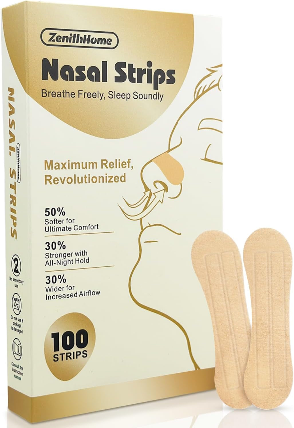 Nasal Strips 100 Count, New Upgraded Softer & Stronger for Snoring Relief, Nose Strips for Breathing, anti Snoring Devices for Sleep & Sports, Help Relieve Nasal Congestion, Deeper Sleep